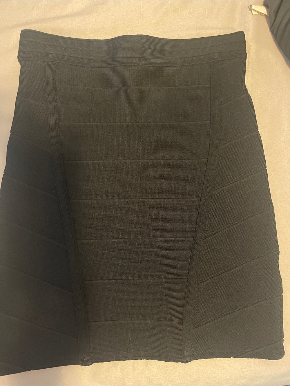 ANGL Black Textured Panel Pencil Skirt